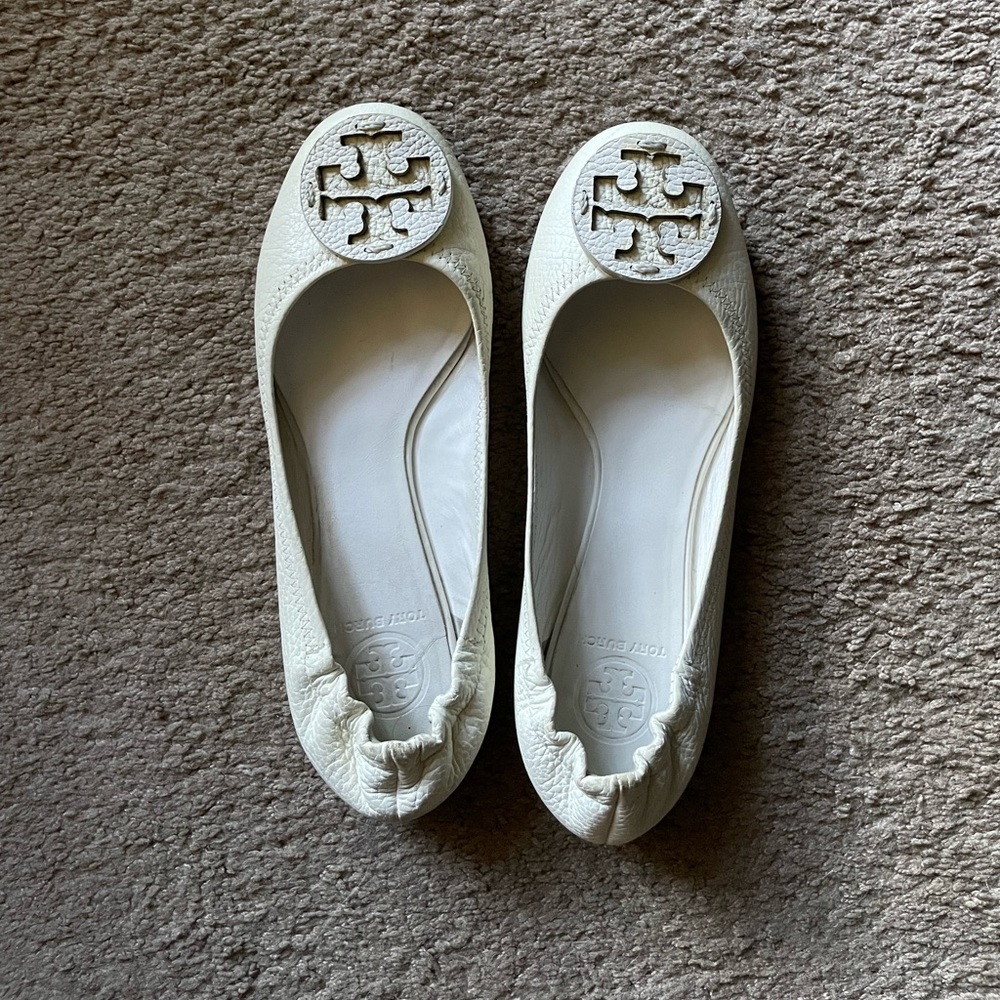 Tory Burch Pebbled Leather Reva Flats